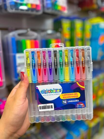 lapiceros gel escarchados